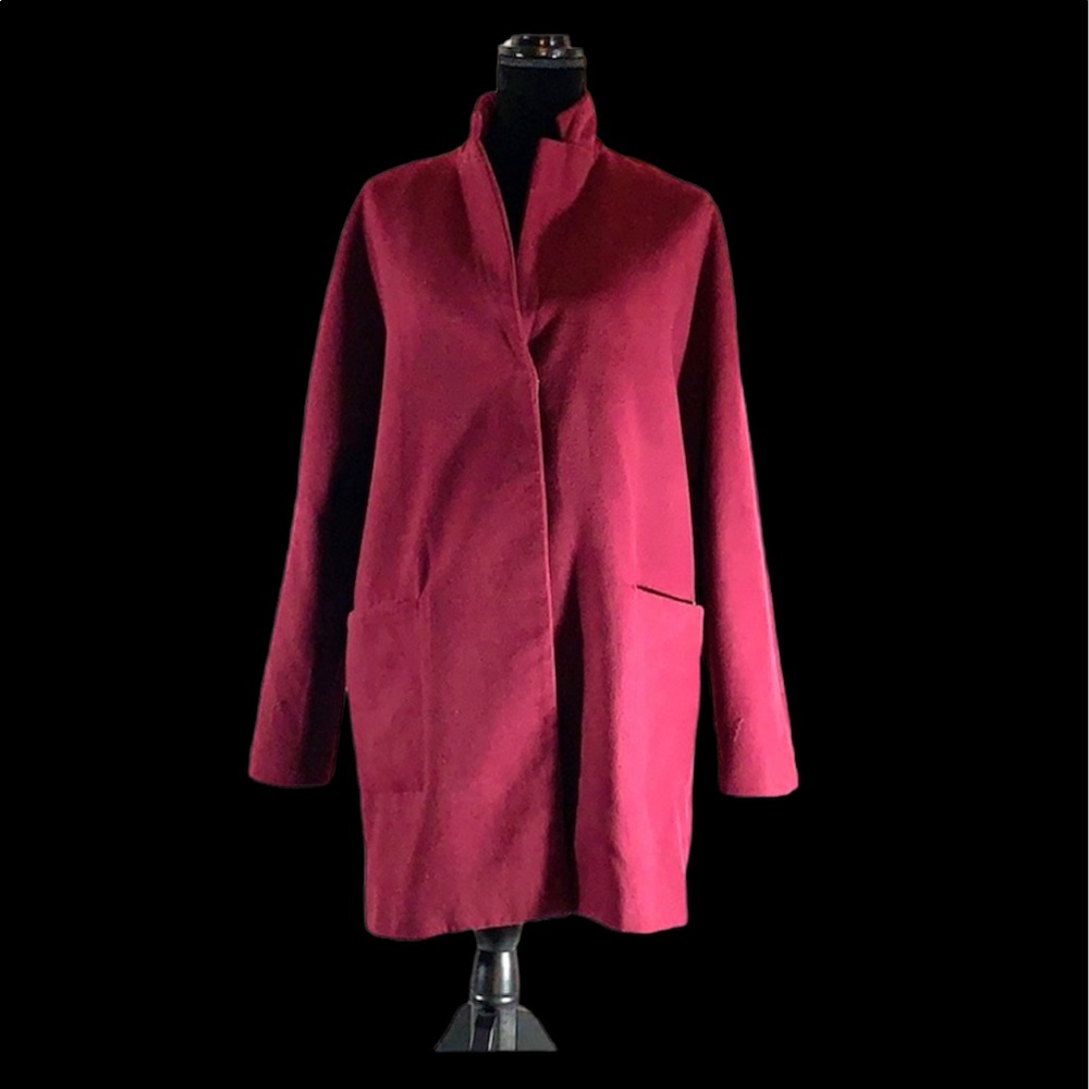 TOPSHOP Boyfriend Coat size 10 plum